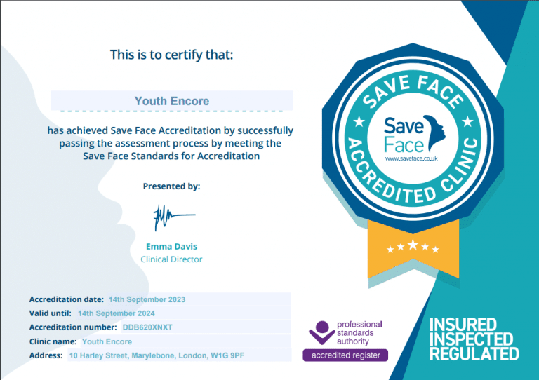 Save Face accreditation certificate